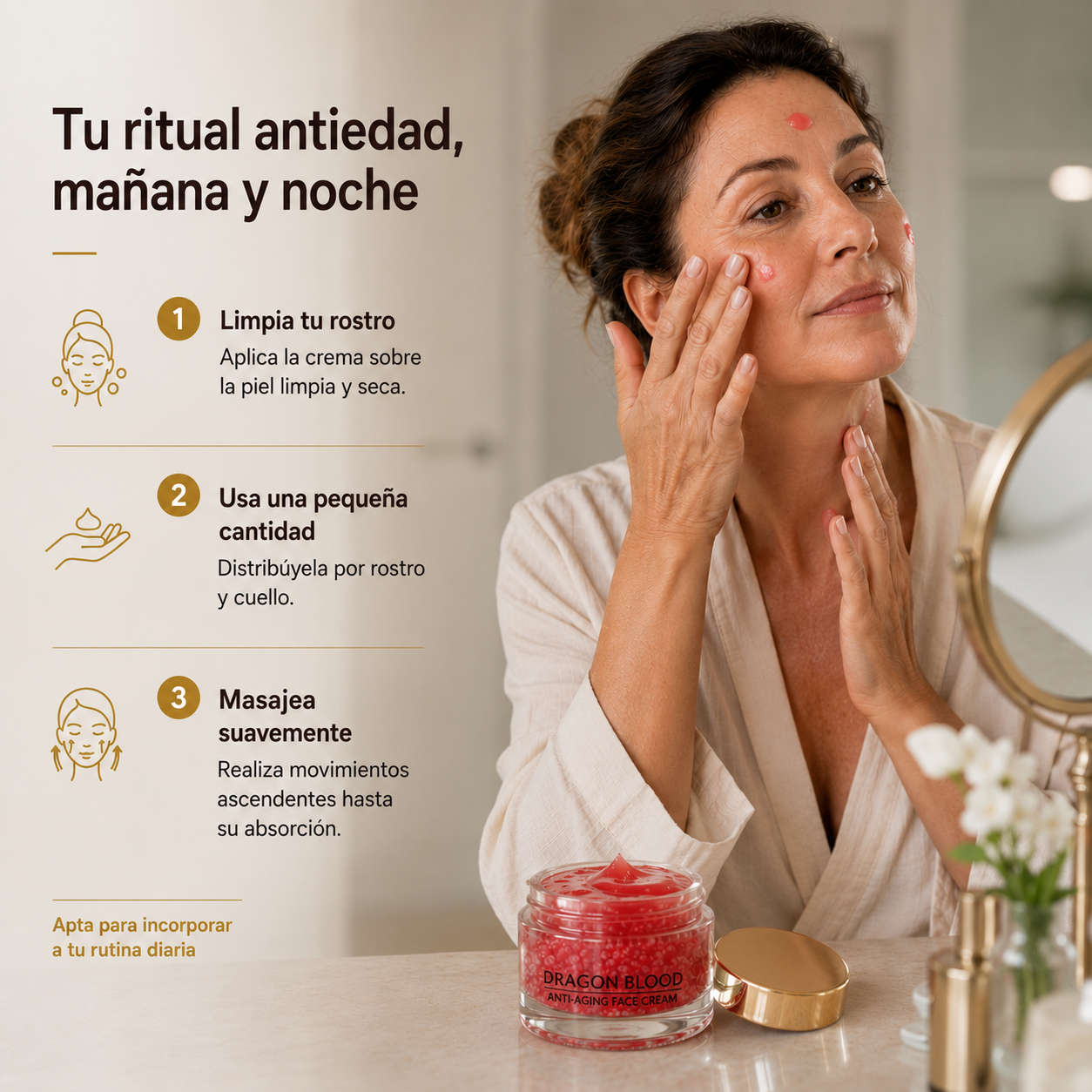 Crema AntiEdad Sangre de Dragón – Reafirma la Piel y Suaviza Arrugas