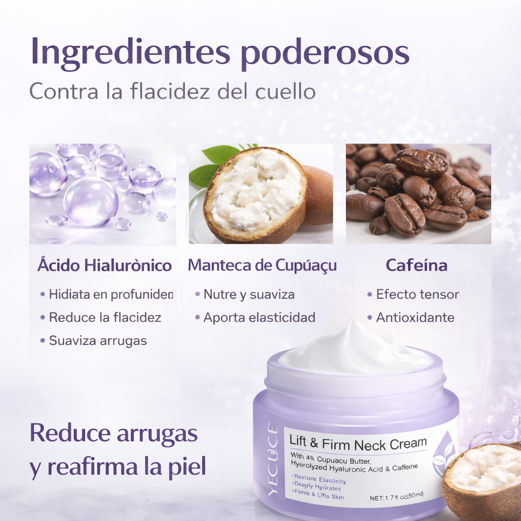 Crema Reafirmante AntiEdad para Cuello – Combate Arrugas y Pérdida de Firmeza