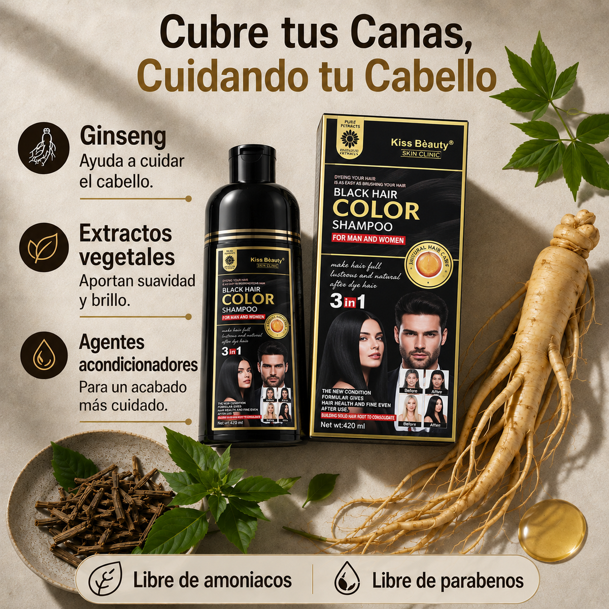 Champú Cubre Canas - Tamaño Grande 420ml