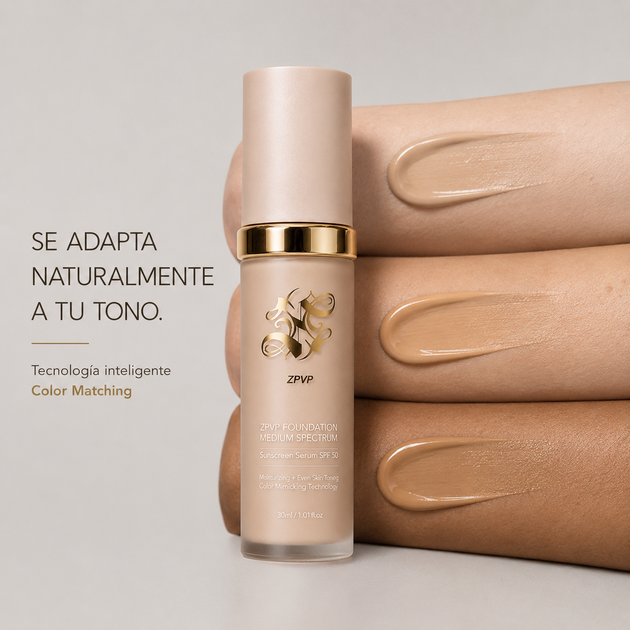 Base de Maquillaje AntiEdad con SPF 50 - Se Adapta a tu Tono de Piel
