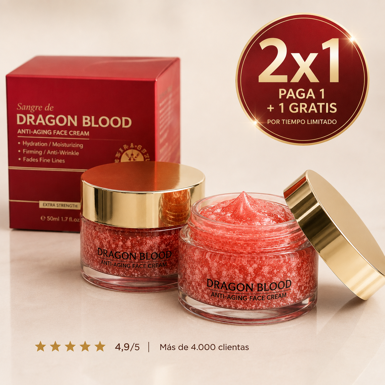 Crema AntiEdad Sangre de Dragón – Reafirma la Piel y Suaviza Arrugas