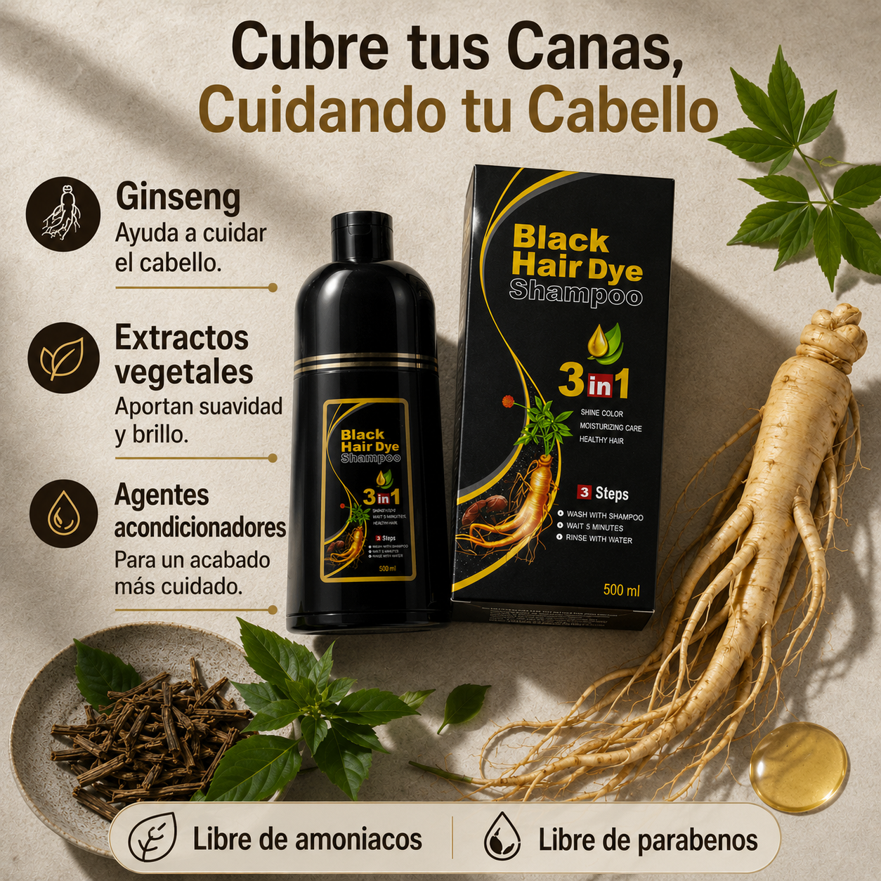 Champú Cubre Canas - Tamaño Grande 500ml