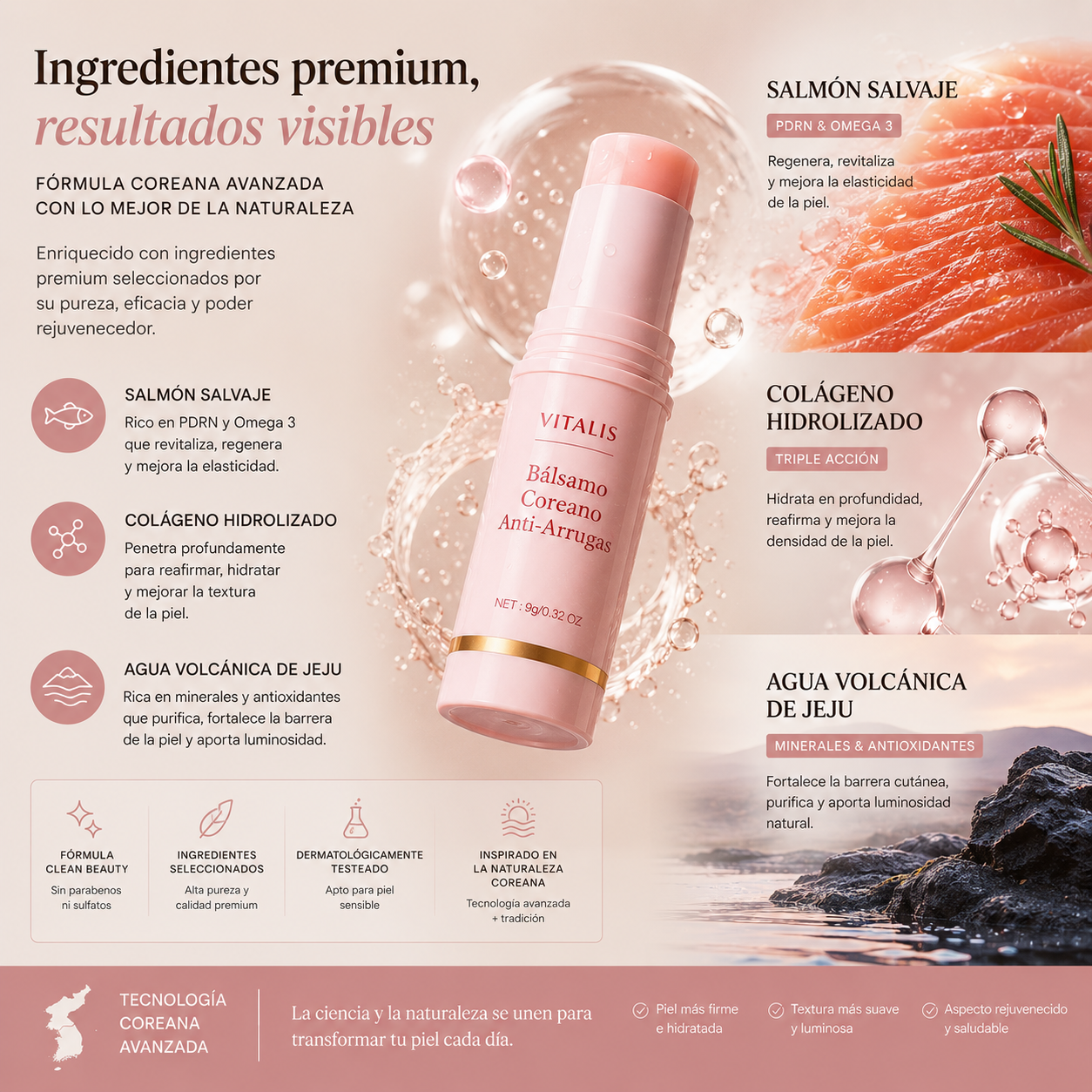 Bálsamo Facial Coreano Anti-Edad - Piel Mas Firme e Hidratada