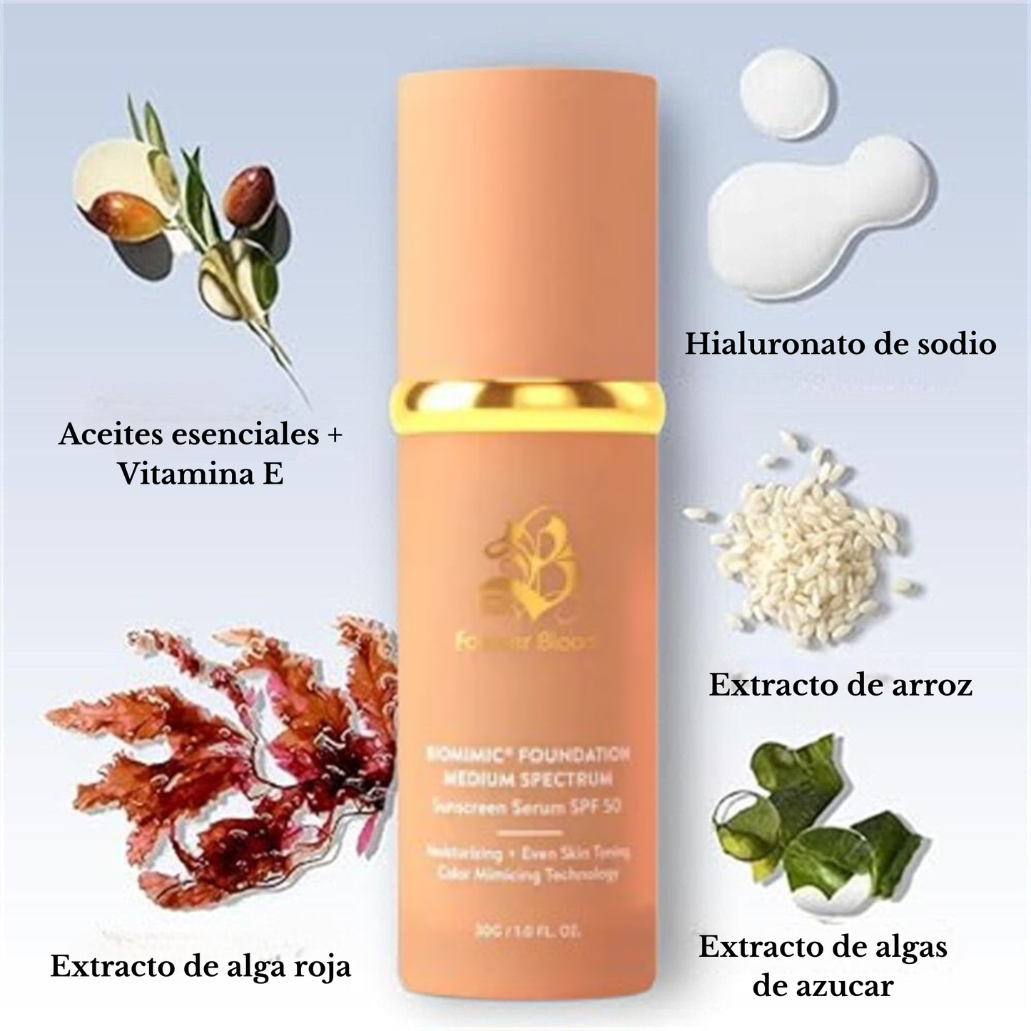 Base de Maquillaje AntiEdad con SPF 50 - Se Adapta a tu Tono de Piel